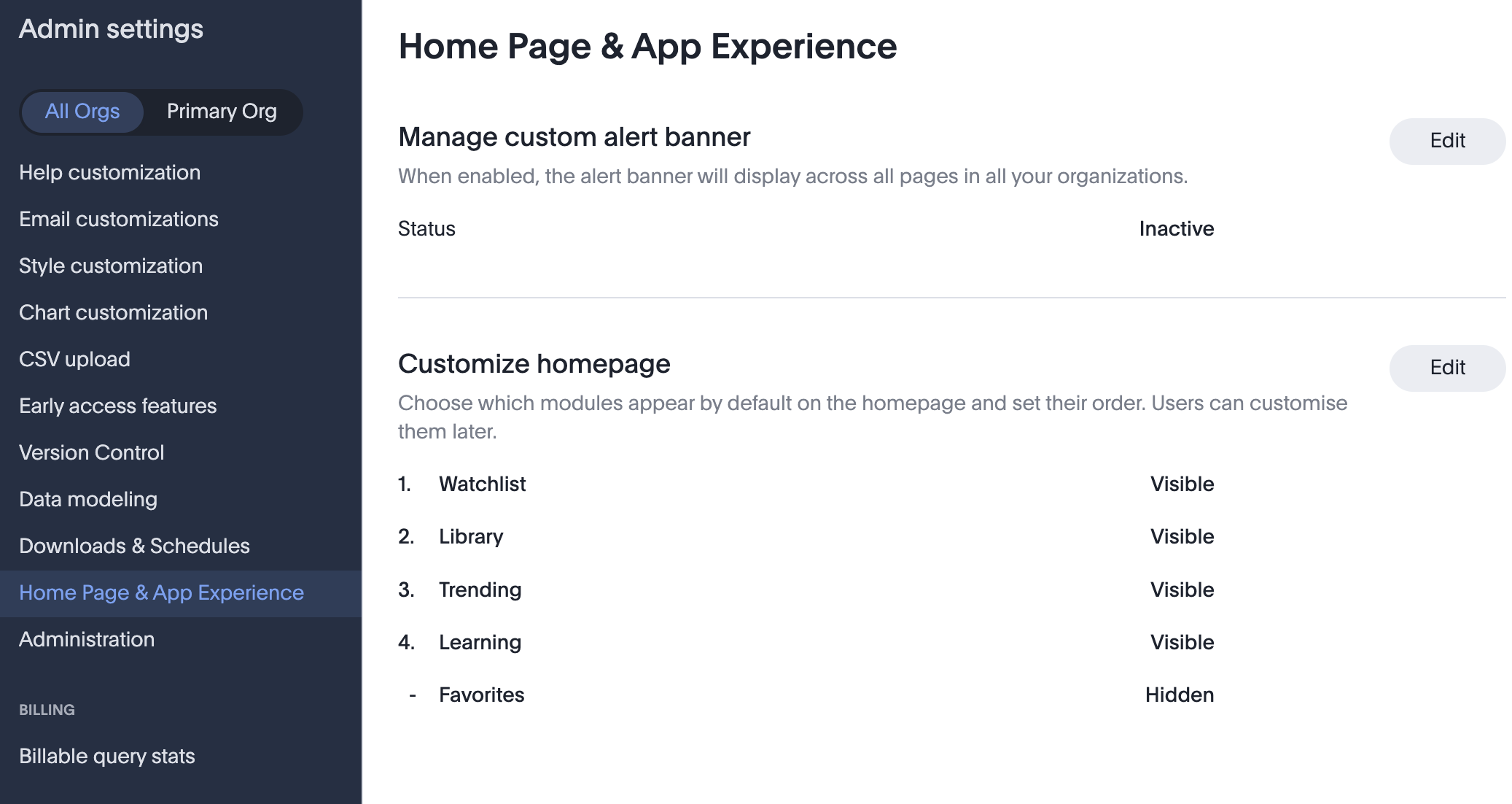 Home Page & App Experience landing page