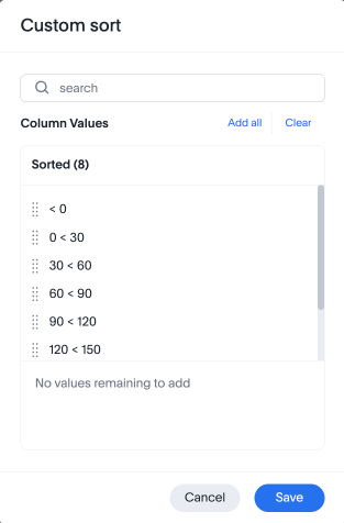 Custom sort order on Answers