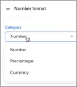 Number format menu