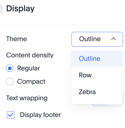 Table theme