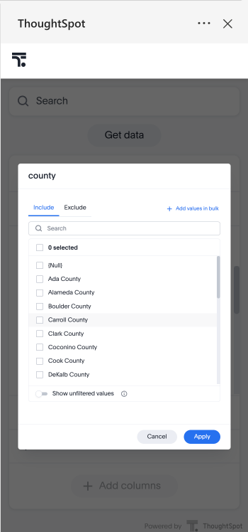 Add filter to the data