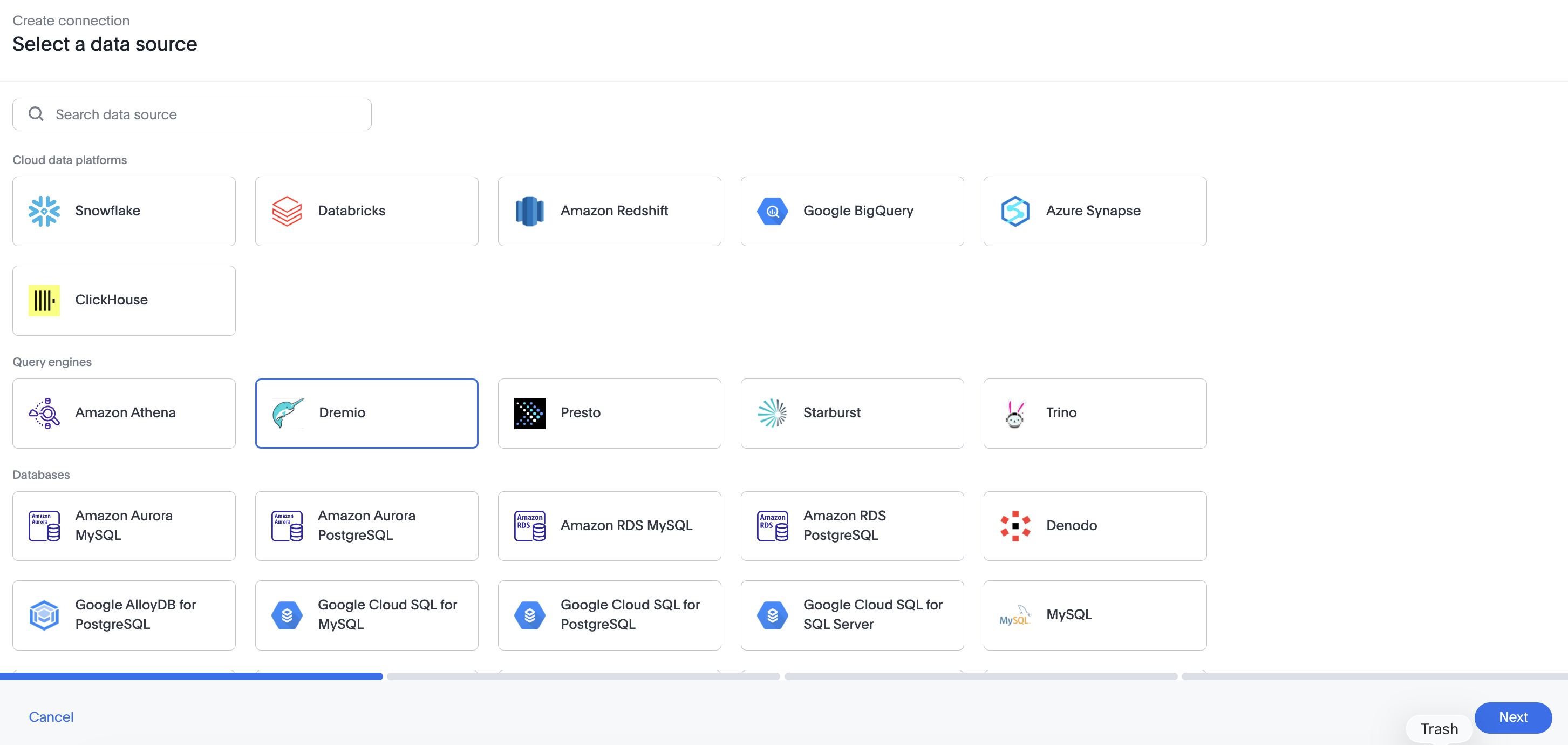 Add Dremio connection