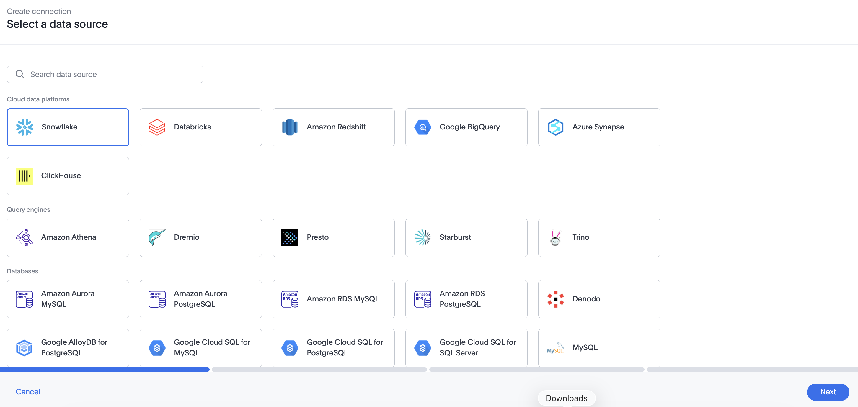 Add a Snowflake connection